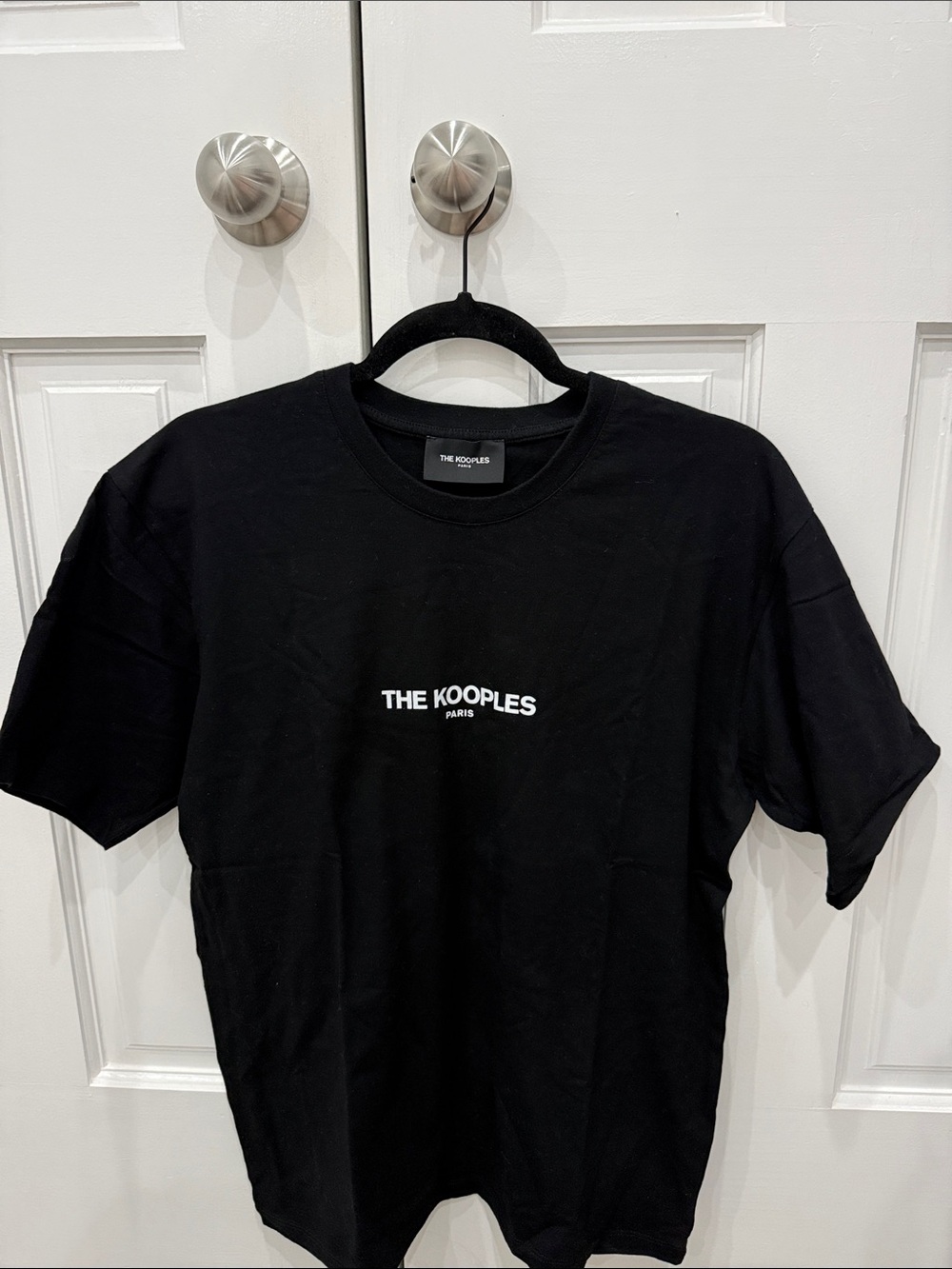 The Kooples Black T-Shirt with White Center Logo